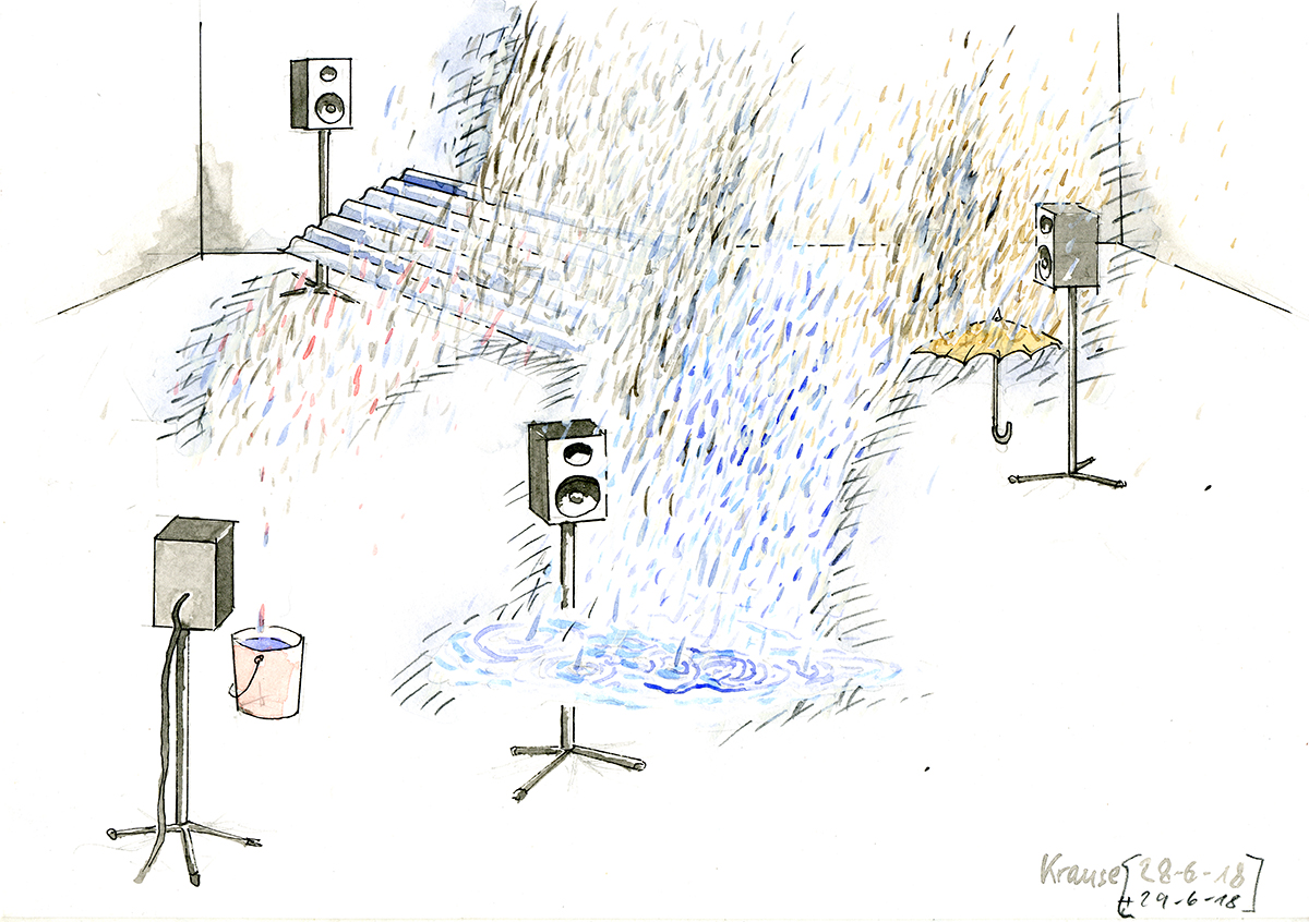 Lluvia 2, 2018. Acuarela, tinta china, 21 x 30 cm